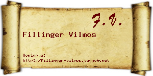 Fillinger Vilmos névjegykártya